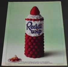 1997 Print Ad Reddi Wip Real Whipped Cream Christmas Strawberry Raspberry Art