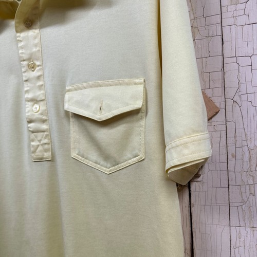 Vintage Pale Yellow Polo Tennis Shirt Bordeaux Pacific Med - Picture 14 of 14