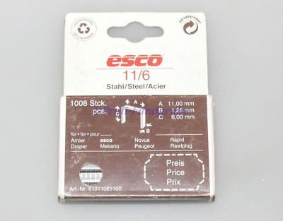 1008 x ESCO TACKERKLAMMER 11/6 ARROW RAWLPLUG RAPID