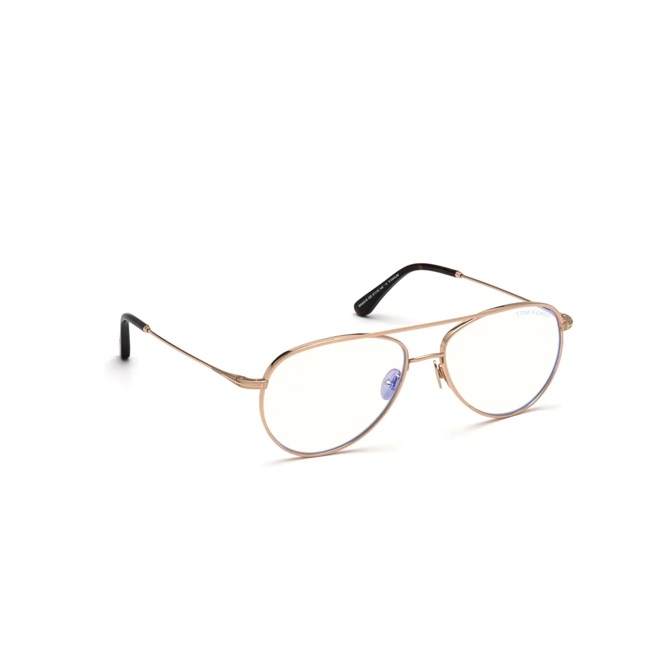 Marco de gafas Tom Ford TF5693-B 028 oro rosa aviador titanio metal 57-16-145 Foto 3 de 3
