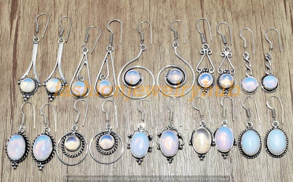 Sale ! Opalite Gemstone Earring Wholesale 5pcs Lot 925 Silver Plated Jewelry - image 2 of 4
