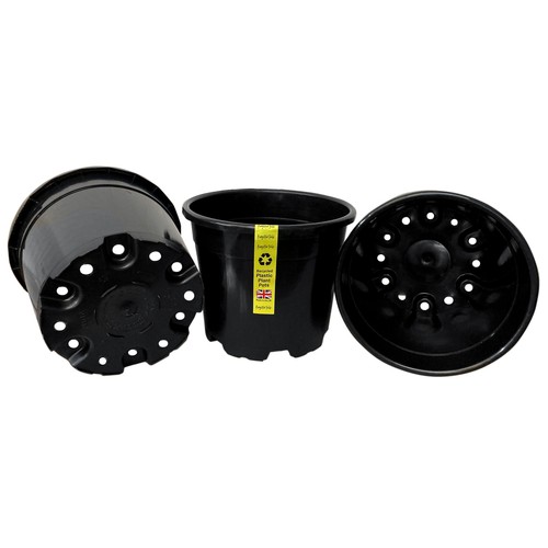 10x Premium Recycled Plastic Plant Pots 1L, 2L, 3L, 4L, 5x 10L, 15L, 3x20L Black - Picture 23 of 24