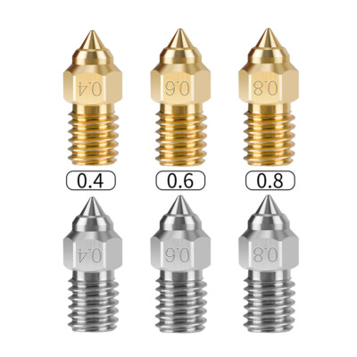 0.4/0.6/0.8mm Brass Copper Nozzle Extruder Parts for Creality Ender 7 3D Printer