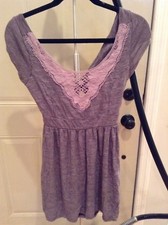 Urban Outfitters Pins and needles purple mini cotton bow dress small S crochet