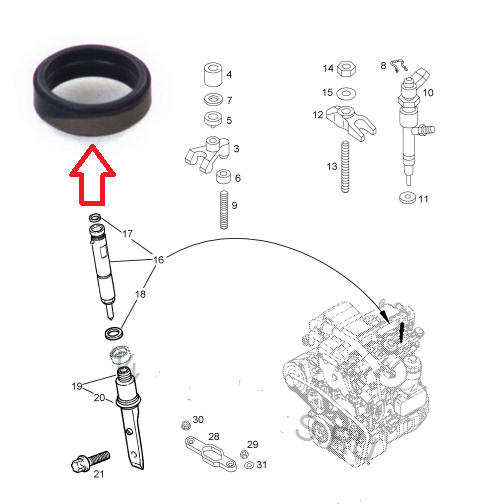 BOSCH diesel injector seal/seal ring 2 430 223 003 / 2430223003