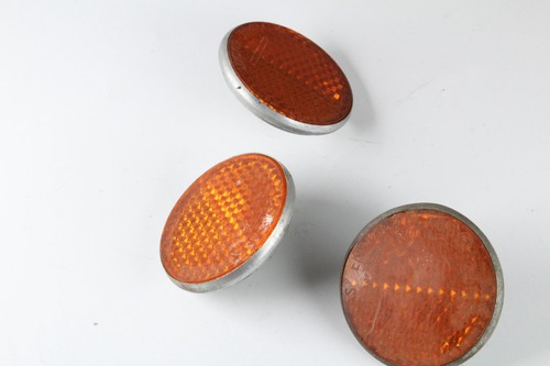 Original Lucas Side Reflector Amber RER 25 Lot of 3 REFLECTORS ONLY Dented