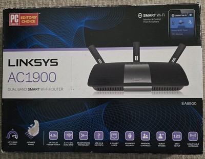 Linksys TM-AC1900 4-Port Gigabit 802.11 a/b/g/n/ac Router (EA6900) 2.4ghz 5ghz