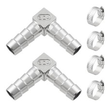 2 PCS 5/8" x 5/8" Barbed Stainless Steel 304 Hose Barb Elbow 90 Degree Fitting