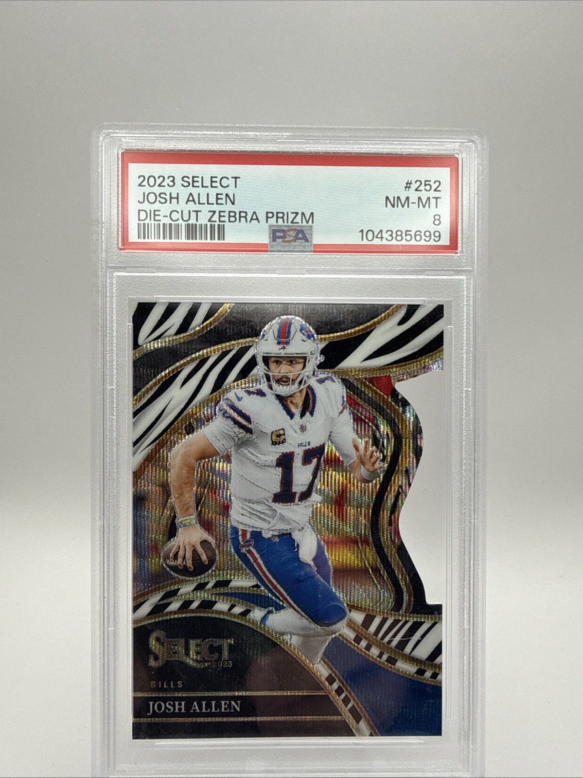 2023 Panini Select Josh Allen Club Level Zebra Prizm Die-Cut #252 Buffalo  SSP