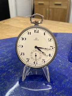 ANTIQUE OMEGA SILVER 900er OPEN FACE Taschenuhr Funktioniert Einwandfrei TOP