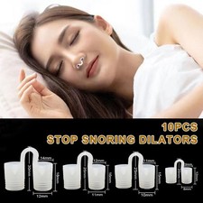 10PCS Anti Snore Nasal Clip Silicone Stop Snoring Dilators Cones XL/L/M/S