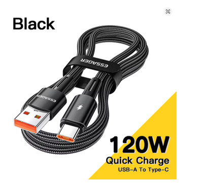 2m Essager 120W USB A to Type C Super Fast Charge 6A Cable