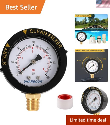 #ad #ad Pool Filter Pressure Gauge 60psi 1 4quot; NPT Bottom Mount Pool Pump Pressure Ga... $11.99