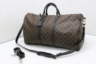 Louis Vuitton 2-way Boston bag Keepall 55 Bandouliere Monogram Macassar