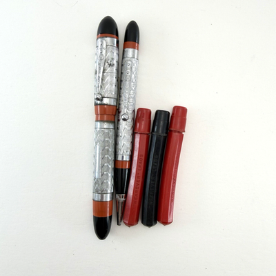 #ad #ad Set 2 Morrisons Fountain Pen amp; Mechanical Pencil Solid Gold Nib Chrome VTG USA $78.87