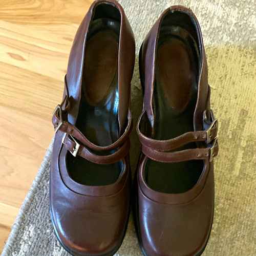 Dansko Women’s Brown Leather Mary Jane Comfort Shoes Buckle Strap Round Toe