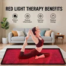 70"x31" Red Light Therapy Mat 1400LEDs 660/850nm for Back Belly Knee Pain Relief