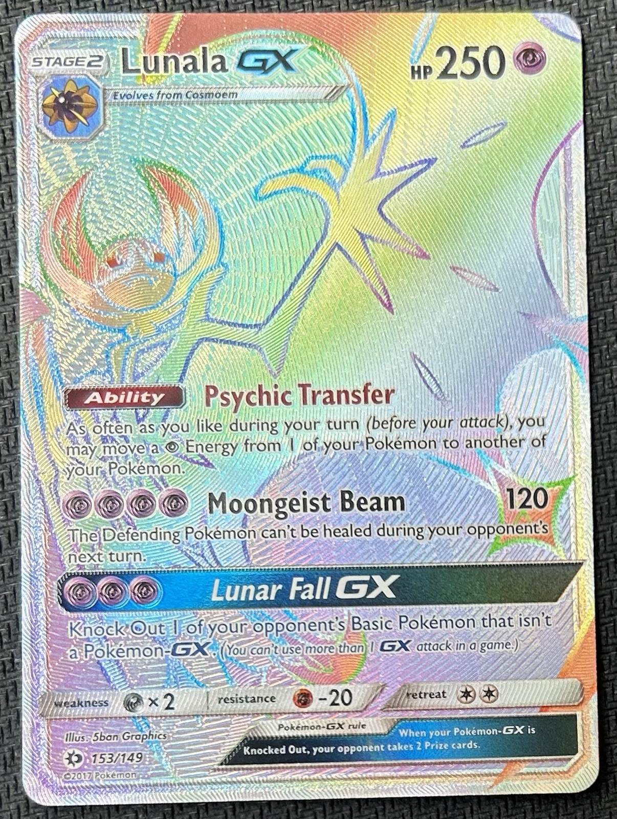 Lunala GX Secret 153/149 SM Base Set Pokémon