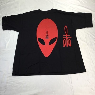 Drop Dead T-Shirt schwarz/rot ''Never Alone'' Grafikdruck Gr. XL