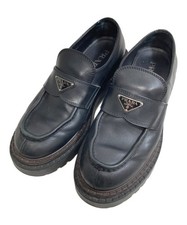 PRADA Triangle Logo Loafers 2DE148 US8.5 Black