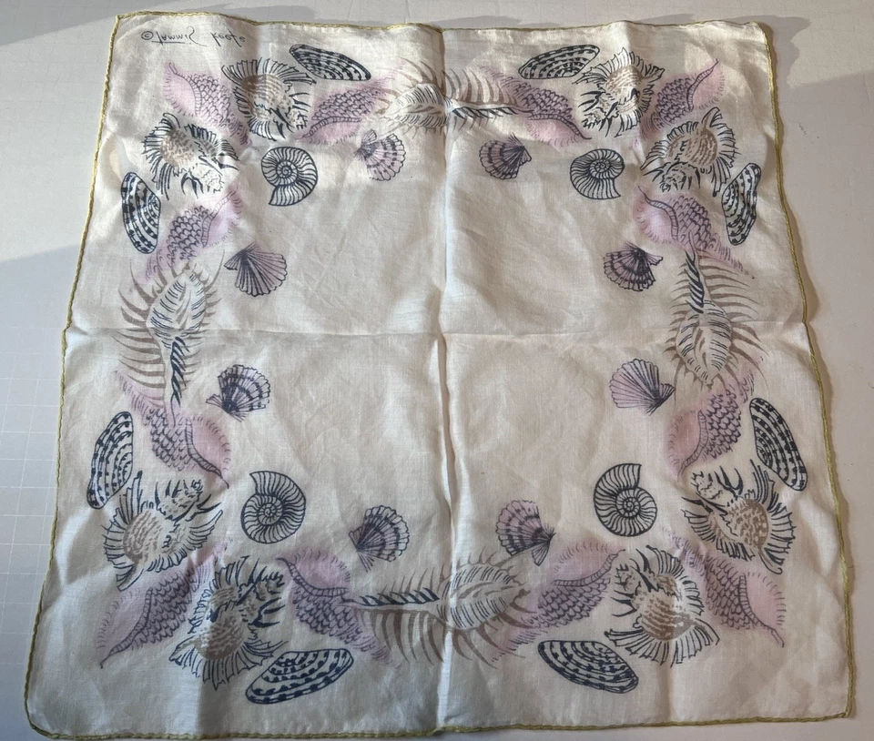 Pañuelo de lino Tammis Keefe de colección conchas marinas rosa MCM kitsch océano Cottagecore Foto 4 de 4