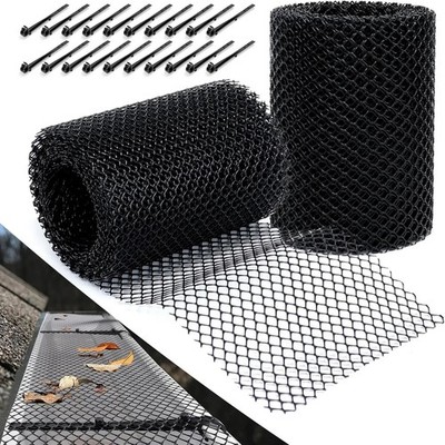 Plastic Gutter Guard Mesh Roll with 20 Clips Leaf Stopper for Roof Drain