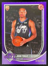 2025-26 Bowman John Tonje Purple Border /199 #49 Utah Jazz