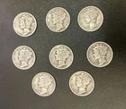 Lot (7) 1937-1945 Mercury Dimes 90% Silver Circulated