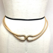 CHANEL CC CC Mark Double belt Leather Brown/G...