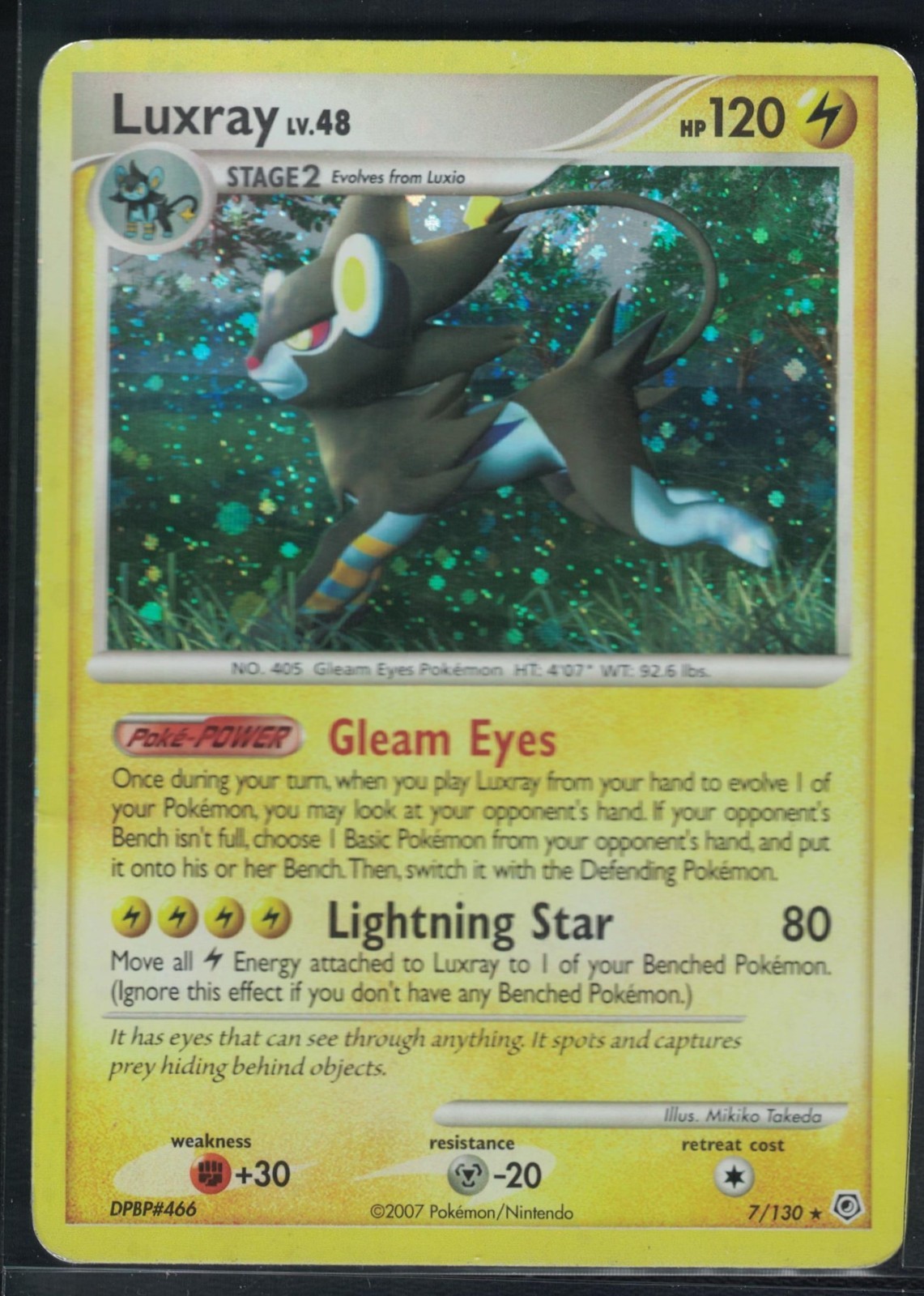Luxray 7/130 Holo Rare Pokémon TCG Card Diamond & Pearl Base Set