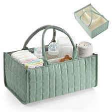 Checkered Baby Diaper Caddy, Puffy Nursery Storage Organizer for Diapers  Ba...