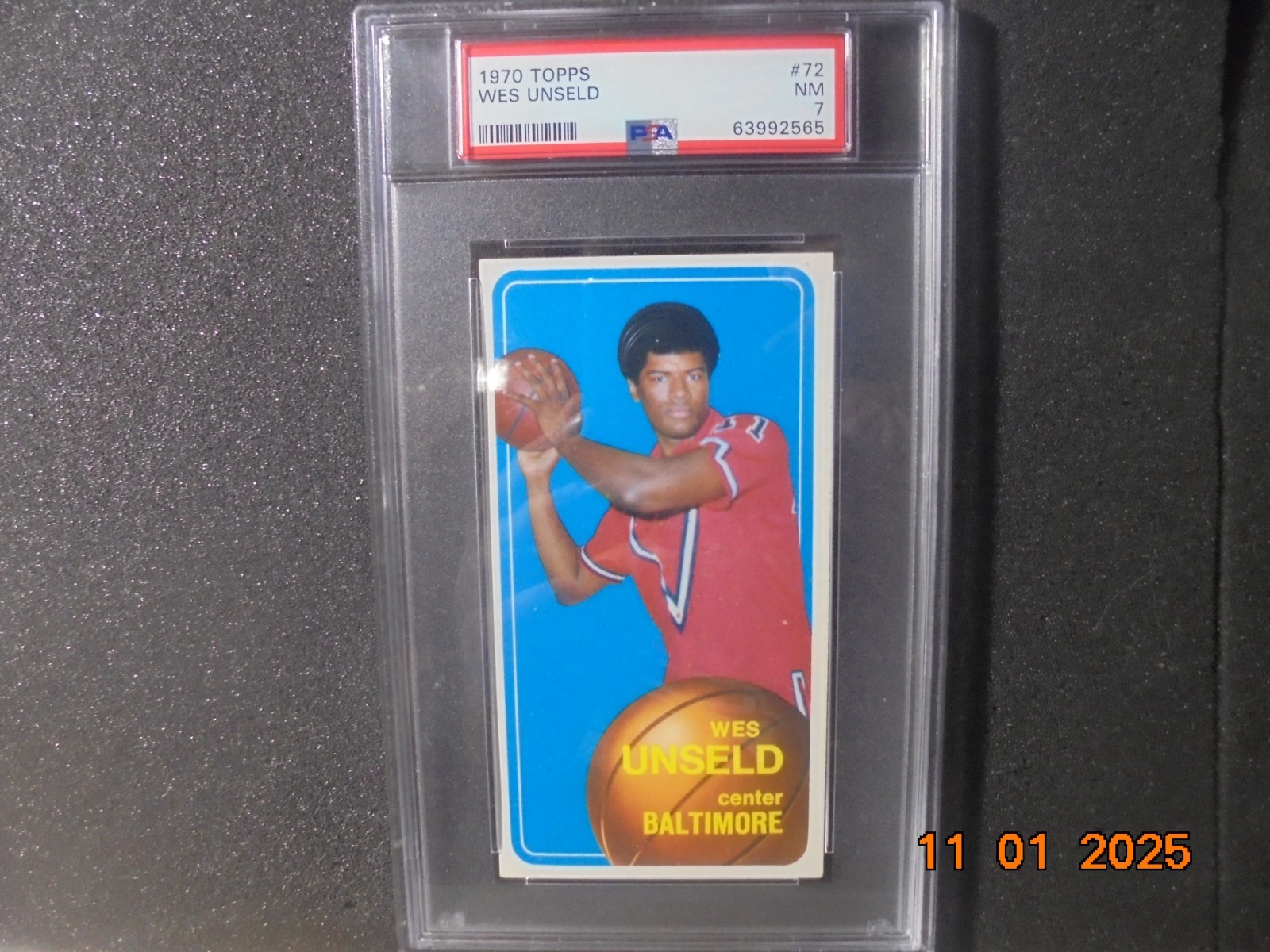 PSA 7 - 1970-71 Topps # 72 Wes Unseld Baltimore Bullets HOF