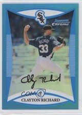 2008 Bowman Draft Prospects Chrome Blue Refractor 58/99 Clayton Richard 0v1