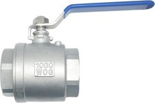 1 Pcs 1-1/2 316 Stainless Steel Full Port Ball Valve, NPT Female, 1000 WOG