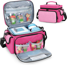 LoDrid Carry Case Compatible with Tonie Box 2/1 with Handle, Pink, Bag Only