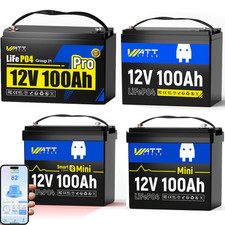 WattCycle 12V 100Ah LiFePO4 Lithium Battery For RV Marine Solar Panel Off-Grid