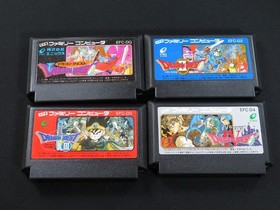 BOXED Tested Dragon Quest 1 2 3 4 II III IV SET Famicom FC NES ENIX Japan made 2