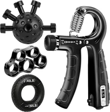 Grip Strength Trainer Kit, Adjustable Forearm Strengthener, Hand Grip Strengthen