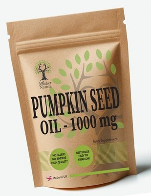 Pumpkin Seed Oil Capsules 1000mg High Strength Mens Health Support Clean Natural