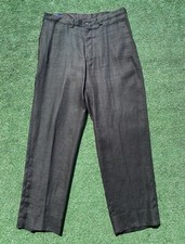 VTG 90 s Polo Ralph Lauren 100 Linen Black Buttonfly Pants Men s 34 USA Made