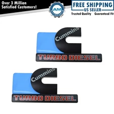 OEM Cummins Turbo Diesel Nameplate Emblem Black Gray Red Pair Set for Ram Truck
