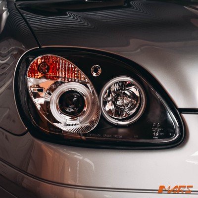 Black CCFL Angel-Eyes Head Lights for Mercedes-Benz SLK R170