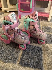 Hello Kitty Youth Adjustable Roller Skates Size 11-2 Pink Teal