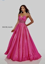 Rachel Allan Prom Gown 7094 Hot Pink Size 4 NWT Stunning 