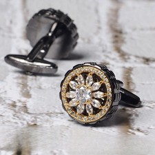 Fashion Men Crystal Cufflinks and Studs French Style Tuxedo Shirt Cuff Buttons