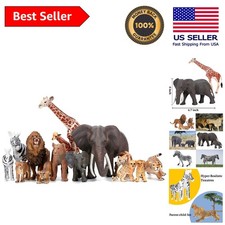 14-Piece Safari Animal Figurines Playset - Educational Jungle Toy for Toddlers