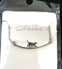Walking Cat Pendant Clavicle Necklace Elegant 18-20" Adust. Chain Jewelry New