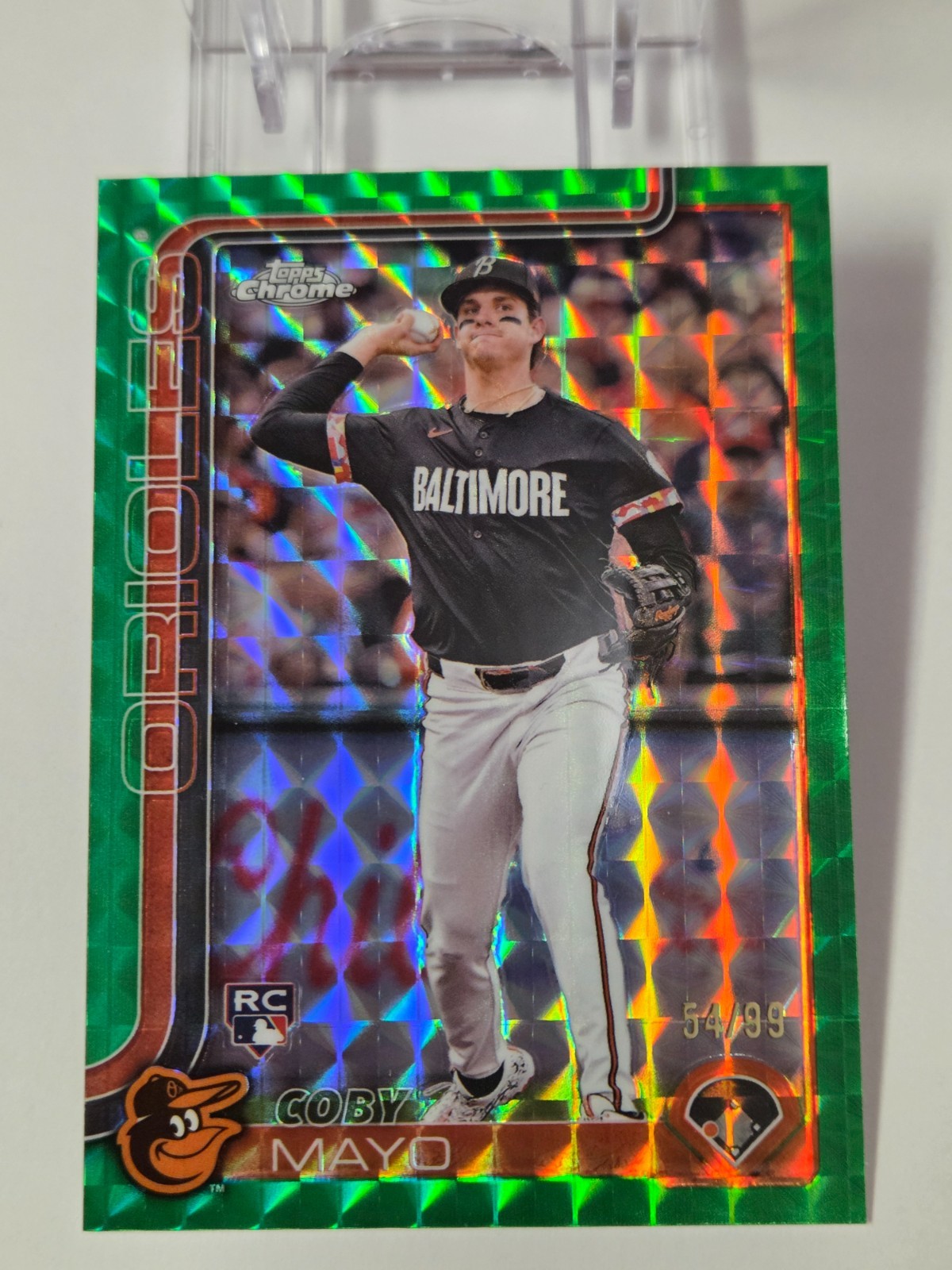 2025 Topps Chrome - Coby Mayo 54/99 Green Geometric Refractor (RC)