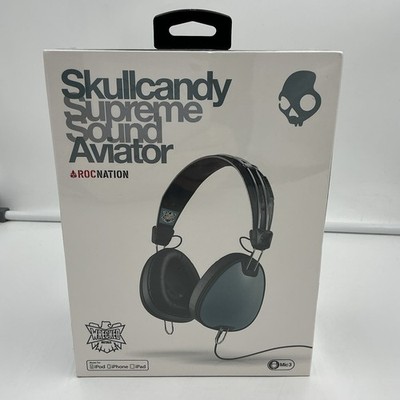 Skullcandy Supreme Sound Aviator Headphone Headset New Blue ROCNATION