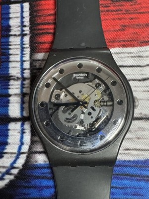 Swatch Watch Silver  Clear man SUOZ147 Runs Great with original box